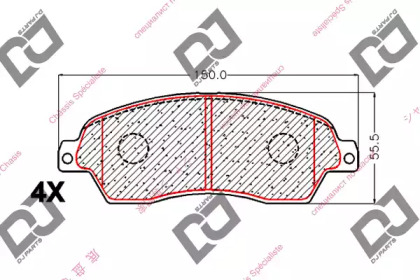 Комплект тормозных колодок BP2044 DJ PARTS